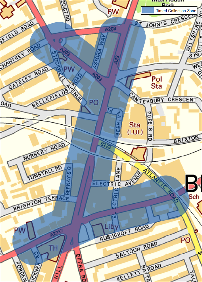 Image showing Brixton timed waste collection area