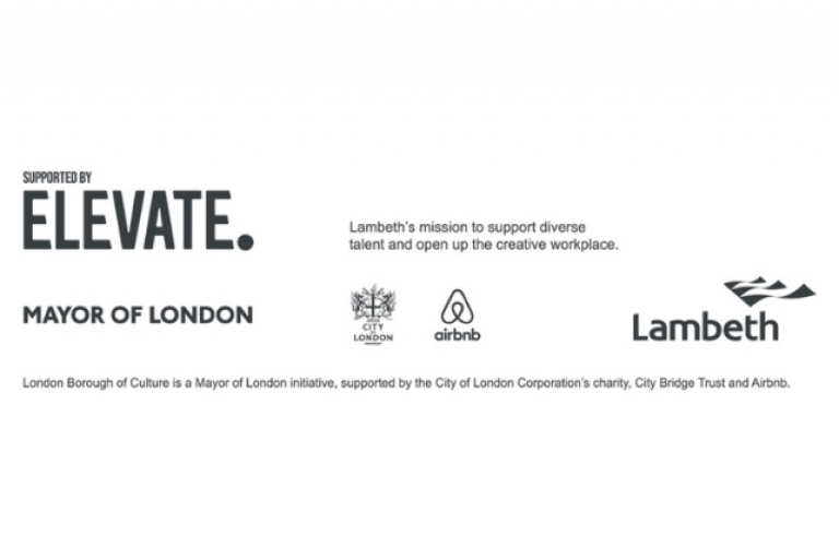 Elevate, mayor of london, air bnb, city of london and lambeth council logos on page footer