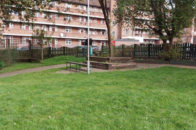 Grass area on a Lambeth estate