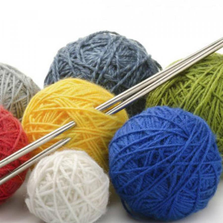knitting threads on display